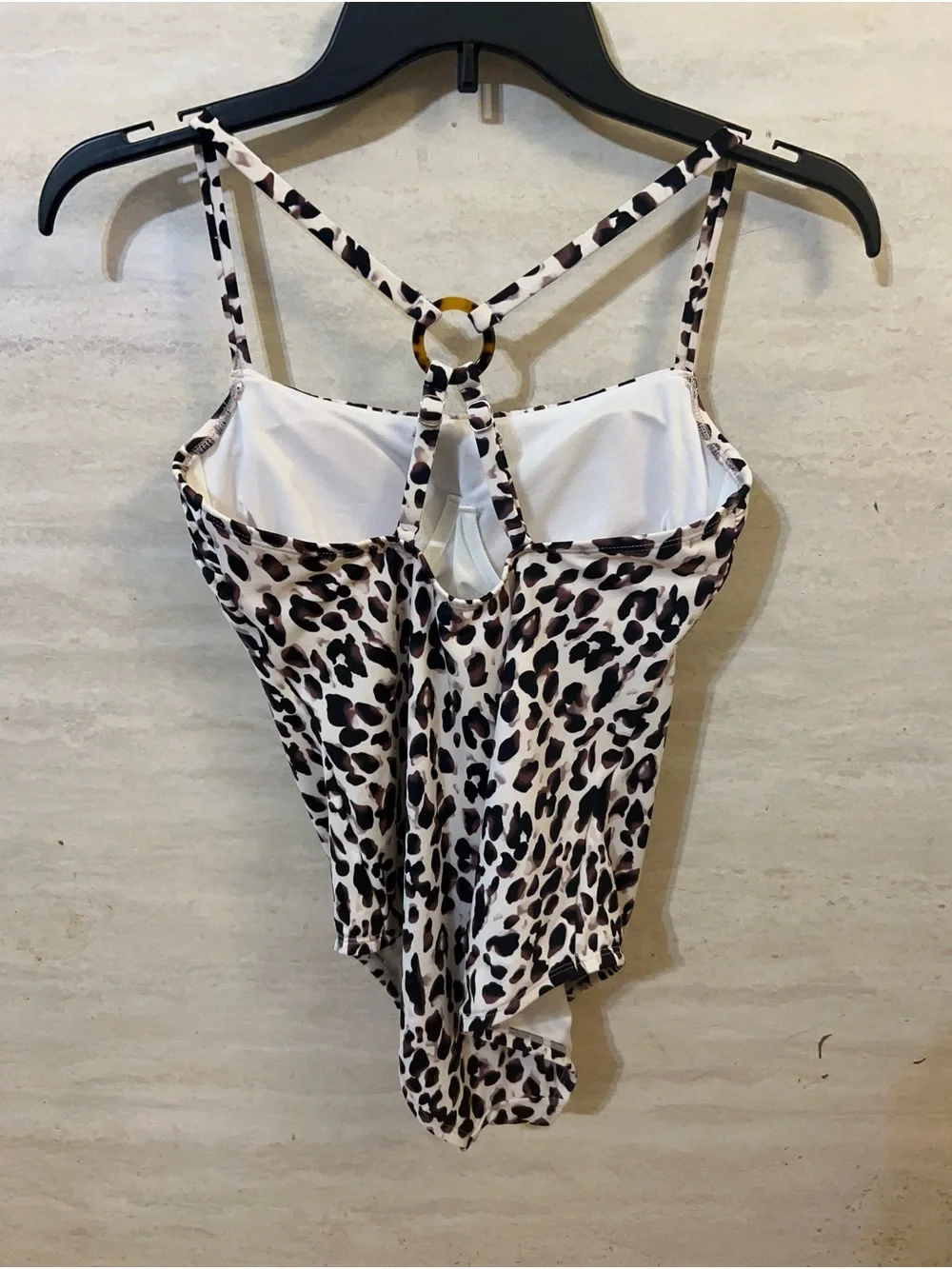 NWT-Indigo Sky leopard-print one-piece swimsuit, high-cut leg, keyhole detail